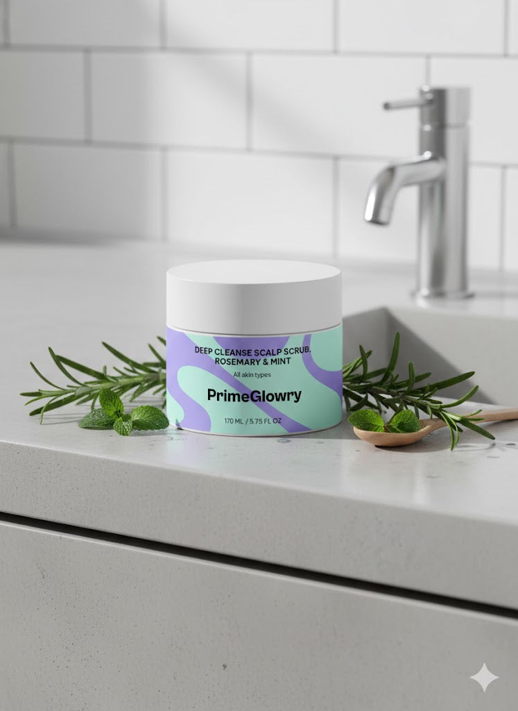 PrimeGlowry Deep Cleanse Scalp Scrub, Rosemary & Mint