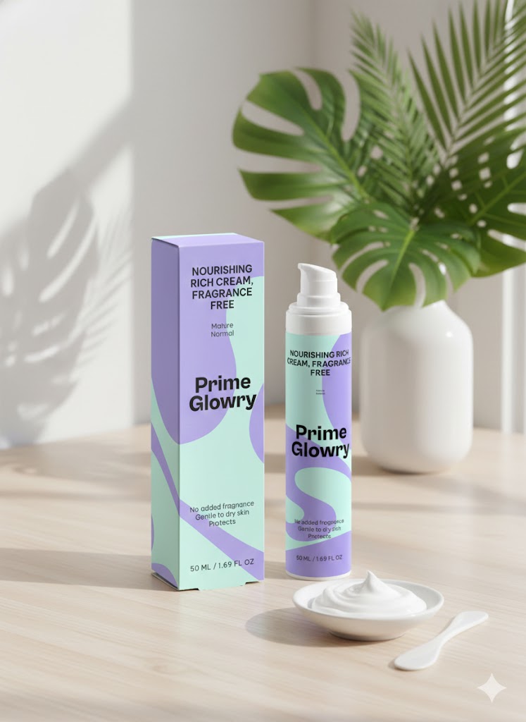 PrimeGlowry Nourishing Rich Cream, Fragrance Free