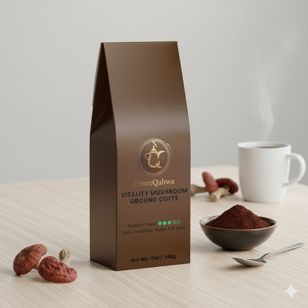 PrimeQahwa Vitality Mushroom Coffee (Medium Roast)