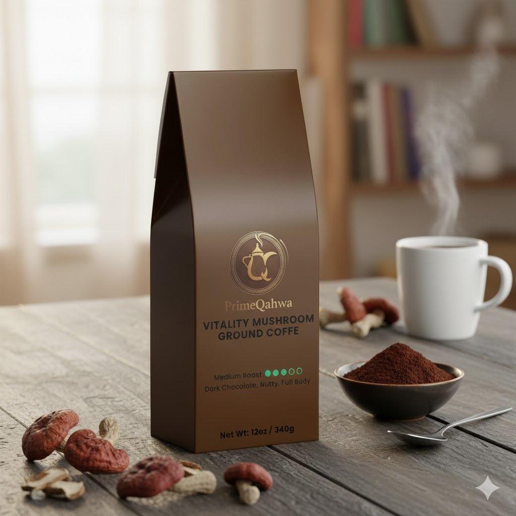 PrimeQahwa Vitality Mushroom Coffee (Medium Roast)