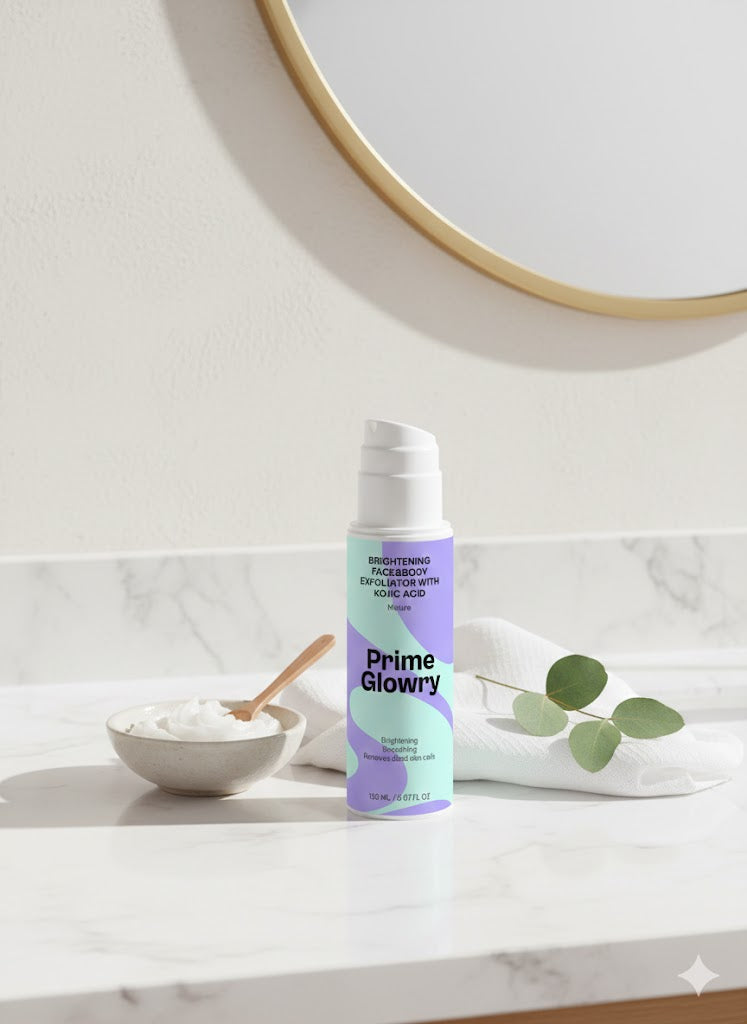 PrimeGlowy Brightening Face&Body Exfoliator with Kojic Acid