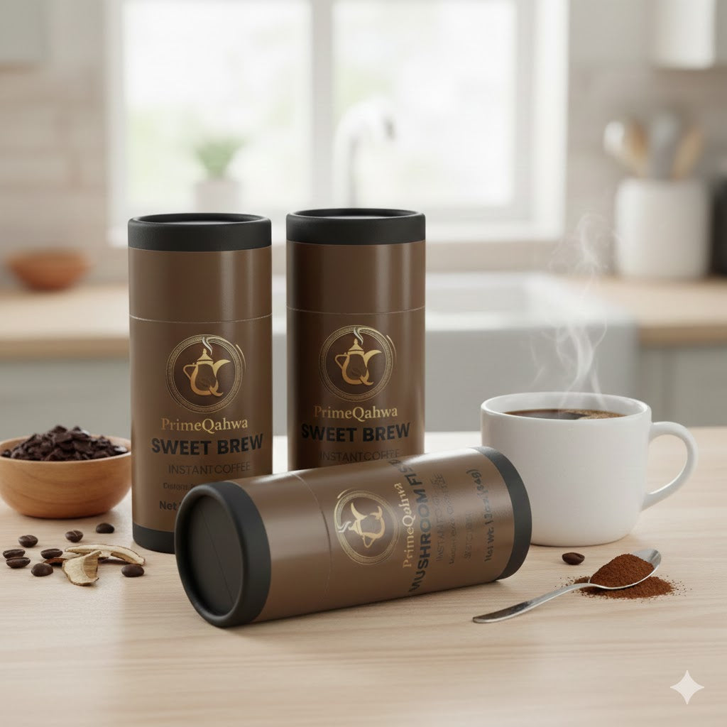 PrimeQahwa Sweet Brew Instant Coffee (Dark Roast)