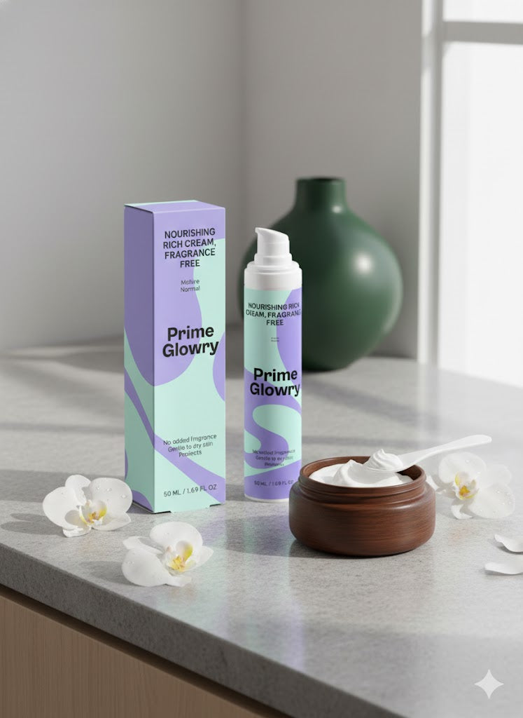 PrimeGlowry Nourishing Rich Cream, Fragrance Free