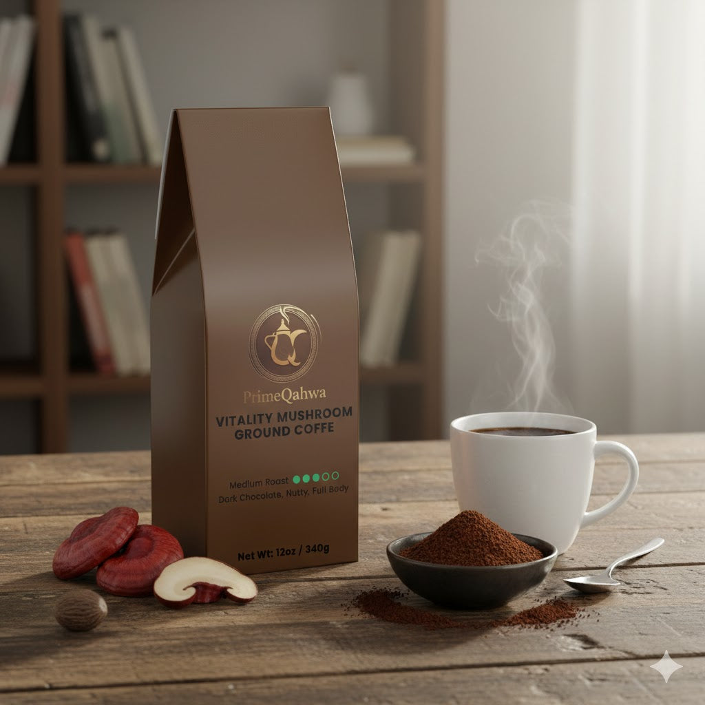 PrimeQahwa Vitality Mushroom Coffee (Medium Roast)
