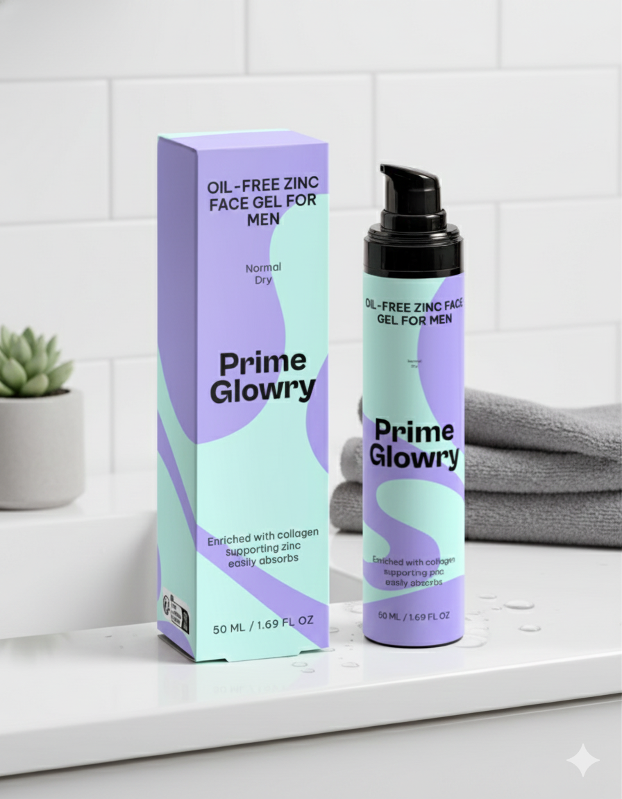 PrimeGlowry Oil-Free Zinc Face Gel for Men