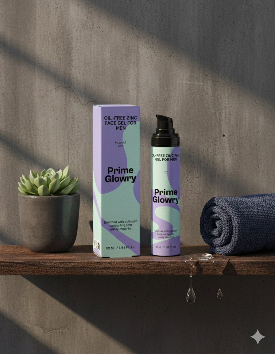 PrimeGlowry Oil-Free Zinc Face Gel for Men