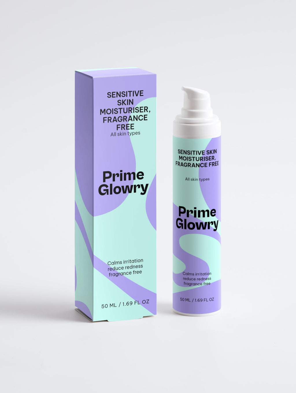 PrimeGlowry Sensitive Skin Moisturiser, Fragrance Free