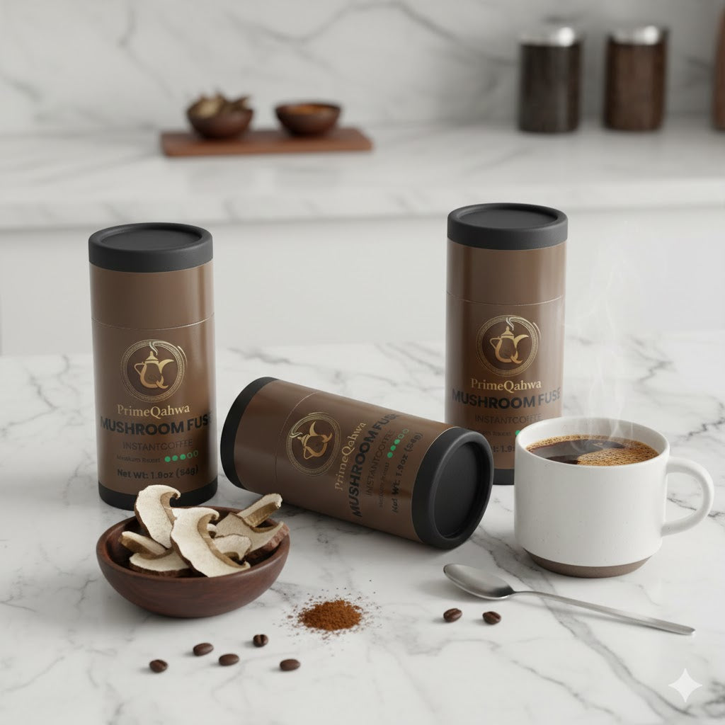 PrimeQahwa Mushroom Fuse Instant Coffee (Medium Roast)